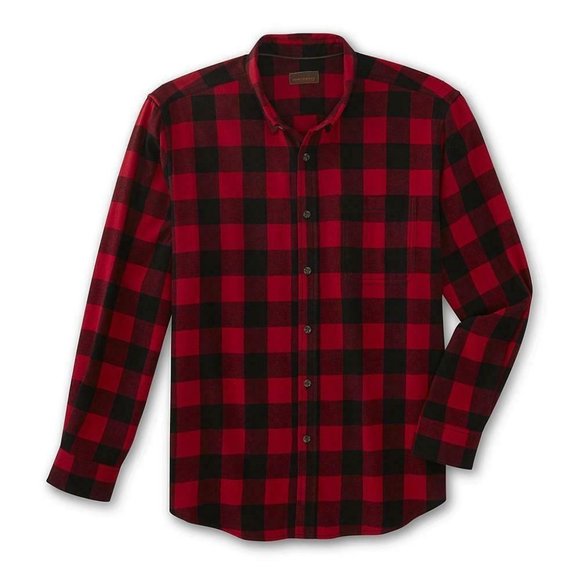 Men's Big & Tall Flannel Shirt Size 4XLT Red Black - Picture 2 of 3